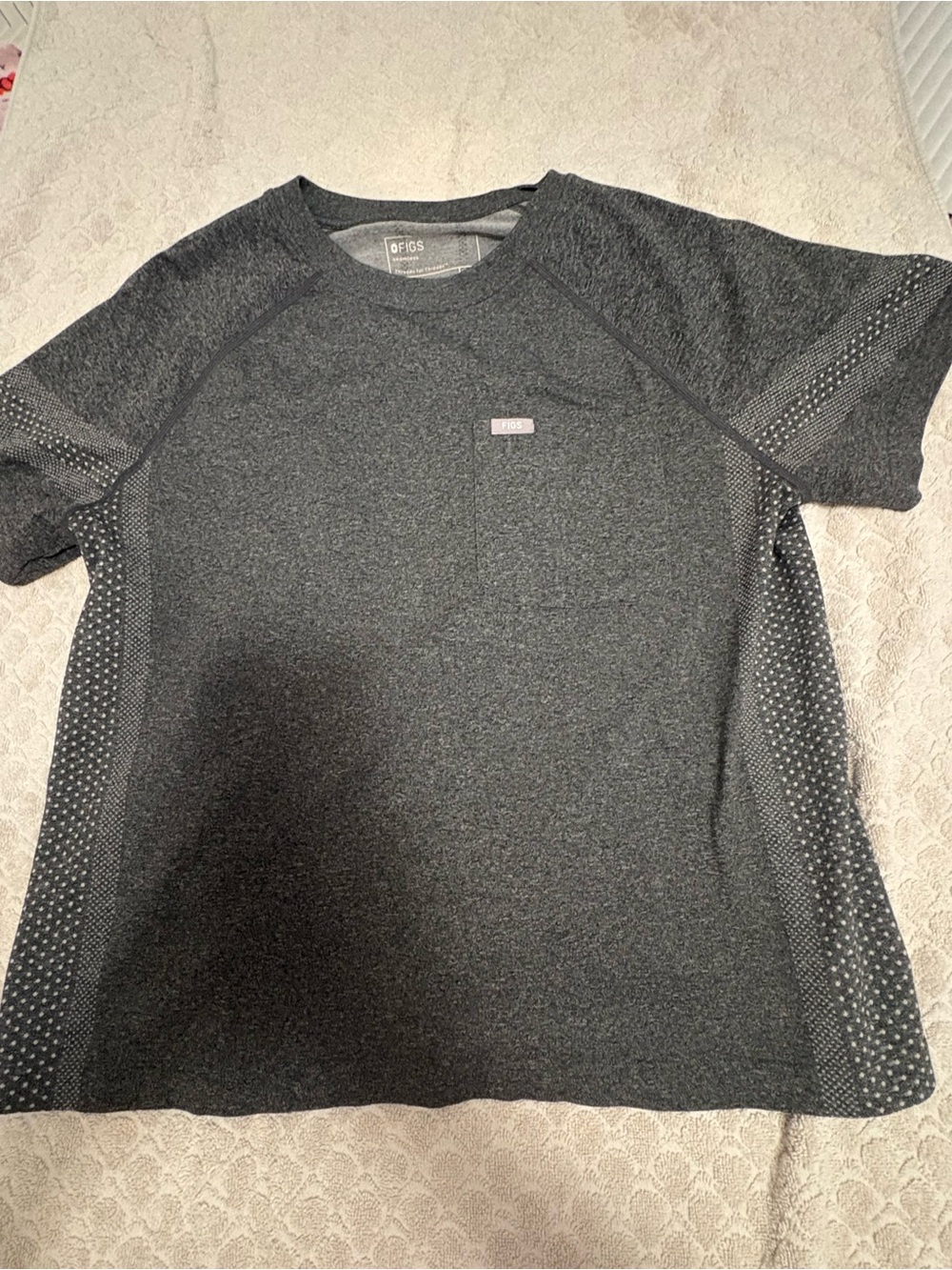 FIGS seamless shortsleeve graphite top
